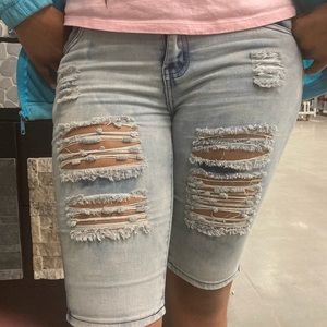 Blue jean shorts